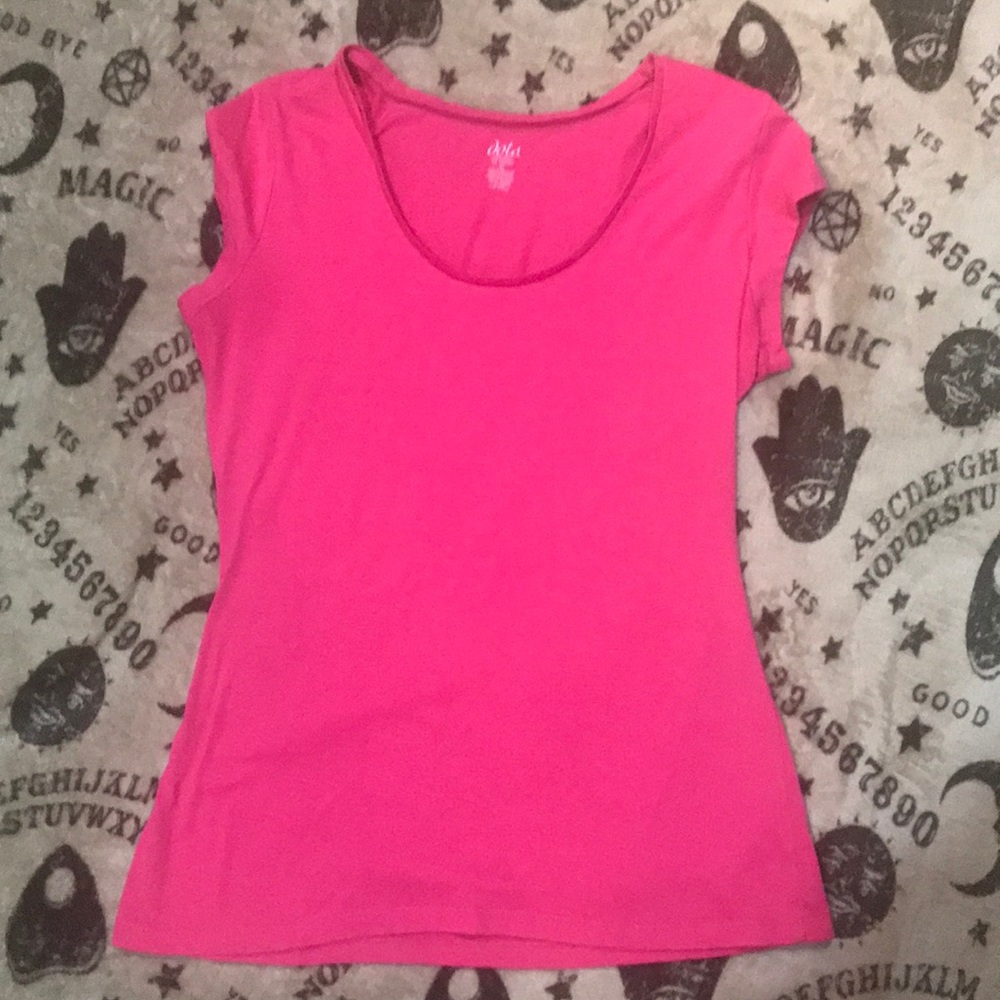 Fitted Pink scoop neck